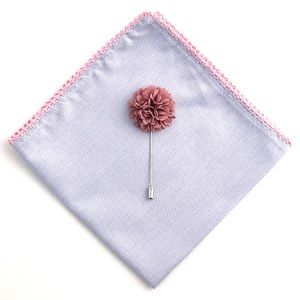 Lt. Blue Crocheted Pocket Square & Lapel Flower